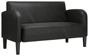 fekete műbőr loveseat kanapé 110 cm