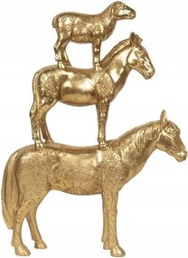 Arany díszlószobor Cheval 30*8*40 cm