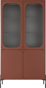 Sonatia vitrines szekrény 100 cm négyajtós - bordó