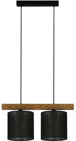 Brilagi - Csillár zsinóron FOREST 2xE27/15W/230V fenyő/fekete