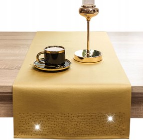 Asztalterítő sima Gyémánt 40x140 dekoratív öv arany arany