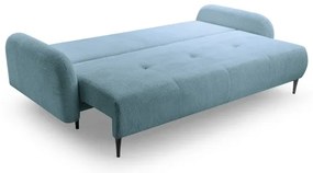 CLOUDY kihúzható kárpitozott háromszemélyes kanapé, türkiz