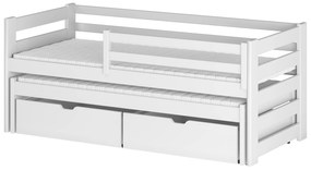 Gyerekágy 80 x 180 cm Keith (ágyráccsal és tárolóhellyel) (fehér). 1012985