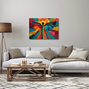 Üveg kép - Festett angyal (70x50 cm)
