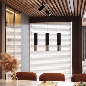 Sollux SL.0942 - Csillár zsinóron LOOPEZ 3xGU10/10W/230V fekete/króm