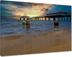 Vászonkép 100x70 Naplemente a tengerparton