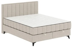 ALICIA kárpitozott ágy 180x200 cm, matracokkal és matractopperrel, tárolóhellyel, bézs