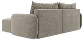 Bézs kinyitható-tárolóhelyes sarokkanapé (jobb oldali) Kalena – Makamii