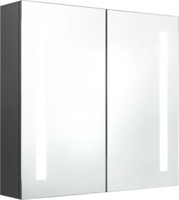 vidaXL betonszürke LED-es tükrös fürdőszobaszekrény 62 x 14 x 60 cm