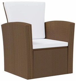16 részes barna polyrattan kerti ülőgarnitúra párnákkal