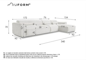 Krémszínű sarokkanapé (jobb oldali) Flex Felix – Miuform