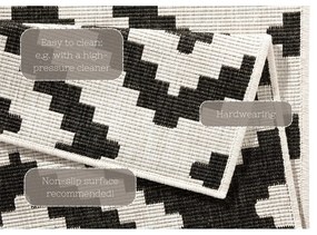 Malta fekete-krémszínű kültéri futószőnyeg, 80 x 250 cm - NORTHRUGS