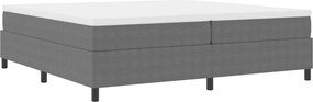 vidaXL Boxrugós ágy Világosszürke és fehér 200 x 200 cm