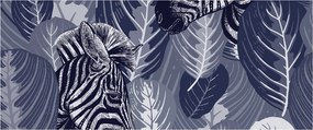 Kép - Kék zebrák (120x50 cm)