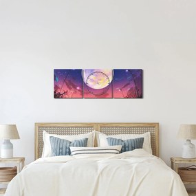 Kép - Nő és kutya teliholdkor (órával) (90x30 cm)