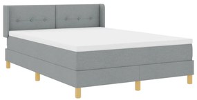 Box Spring Ágy Matraccal - Világosszürke, 160x200 cm Textil
