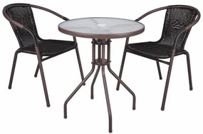 GARTHEN Kerti rattan bútor készlet BISTRO Barna