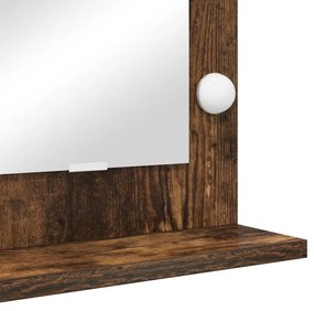 Pipere Tükör Füstölt tölgy Fa és üveg 80 x 55 x 18 cm Tükör