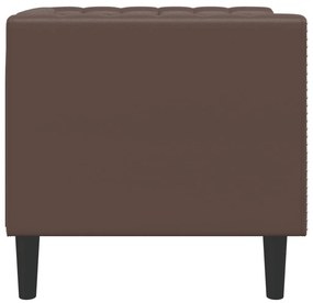 barna műbőr Chesterfield kanapéfotel