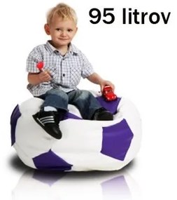 EMI focilabda mintás fehér-lila műbőr babzsákfotel