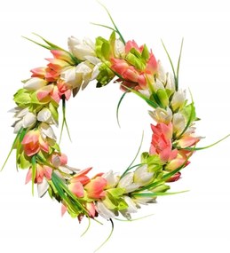 Tavaszi Koszorú Tulipánokkal Ajtó Dekoráció Húsvéti Tulipánok