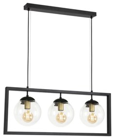 Klausen 113000 - Csillár zsinóron REY 3xE27/7W/230V fekete