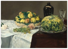 Kép - Edouard Manet, Still Life with Melon and Peaches, reprodukciók (70x50 cm)