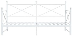 Daybed with Trundle without Mattress White 100x190 cm acél