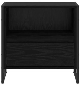 vidaXL Éjjeli asztal fiókkal Fekete tölgy 50 x 39,5 x 50 cm Faanyag