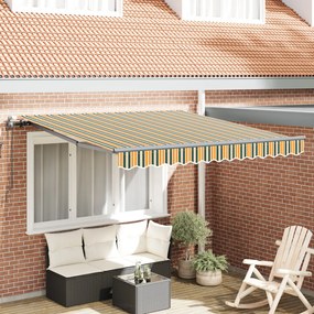Automatikus Behúzható Napernyő Zöld és Sárga 350x250 cm