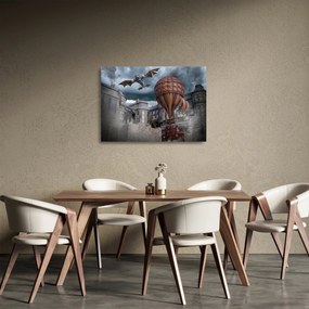 Kép - szürreális táj (üvegen) (70x50 cm)