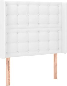 vidaXL fehér műbőr fejtámla szárnyakkal 83x16x118/128 cm
