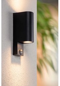 Lucide 69803/02/30 -Kültéri érzékelős lámpa ZARO 2xGU10/7W/230V IP65 fekete