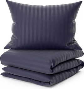JASMINE PURE mikroszálas hotel ágynemű - sötétkék - 2 cm csíkos Ágyneműhuzat mérete: 70 x 90 cm | 140 x 200 cm
