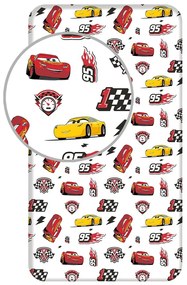 Gumis pamut gyerek lepedő 90x200 cm Cars "McQueen" – Jerry Fabrics