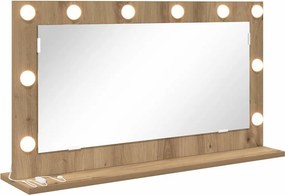 vidaXL Toalett Tükör Artisan tölgy 80 x 45 x 18 cm Üveg és mérnöki fa
