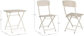 Bézs acél kétszemélyes kerti étkezőgarnitúra Yvonne – Bizzotto