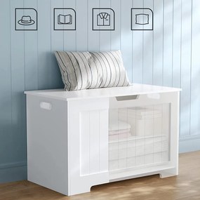 Tárolópad GRETA, 76x48x40 cm, fehér Vasagle
