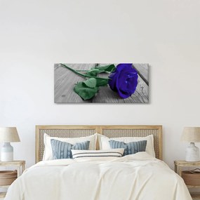 Kép - Kék rózsa zöld szárral (120x50 cm)