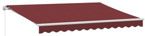 burgundi vörös kézzel kihúzható LED-es napellenző 350 x 250 cm