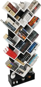 könyvespolc, fehér/fekete, VEVEY