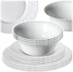 Ebédlő Szett 4 Személyes Tányér Szett Tányér Étkészlet Fehér 12db-os
