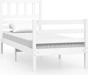 vidaXL fehér tömör fa ágykeret 75 x 190 cm (Small Single)
