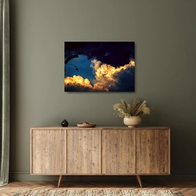Ejtőernyős a felhőkben képe (üvegen) (70x50 cm)