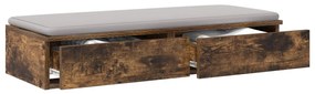 Fiókos Éjjeli Asztal Füstölt Tölgy 80x36,5x16,5 cm Műszaki Fa