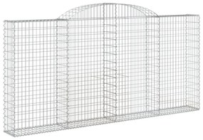 5 db íves horganyzott vas gabion kosár 300x30x140/160 cm