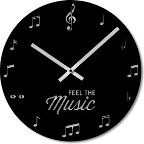 Falióra 50cm Falióra Nagy Fa Óra Fekete Kotta Zene
