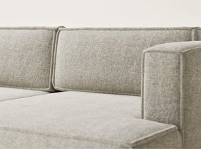 Bézs zsenília kinyitható-tárolóhelyes sarokkanapé (jobb oldali-heverő résszel) Velto – Maison de Rêve