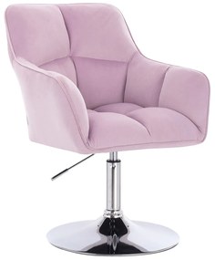 HR550N Halványlila modern velúr szék krómozott lábbal