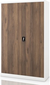 Irodai fém irattározó szekrény fehér / dió: Eco Design JAN II, 1150 x 1850 x 400 mm